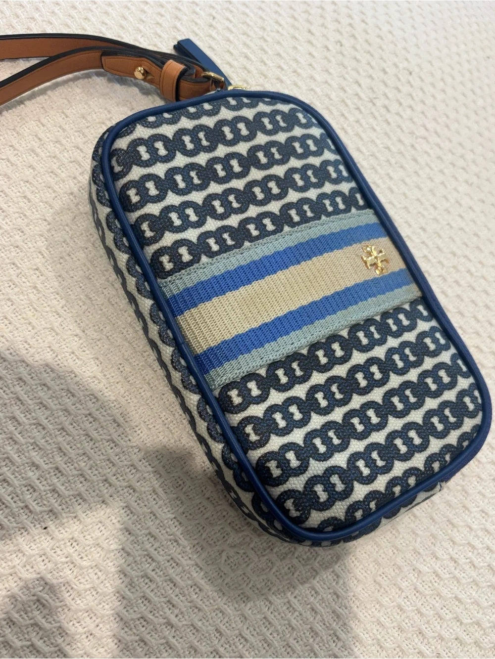 Tory Burch Gemini Link Canvas Wristlet, Size: OS